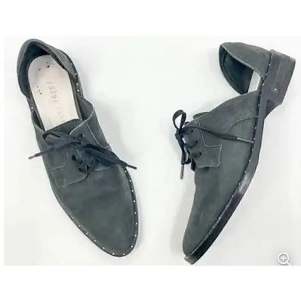 Freda Salvador Wit Buffalo Calf Leather D'Orsay Oxfords Sz. 6